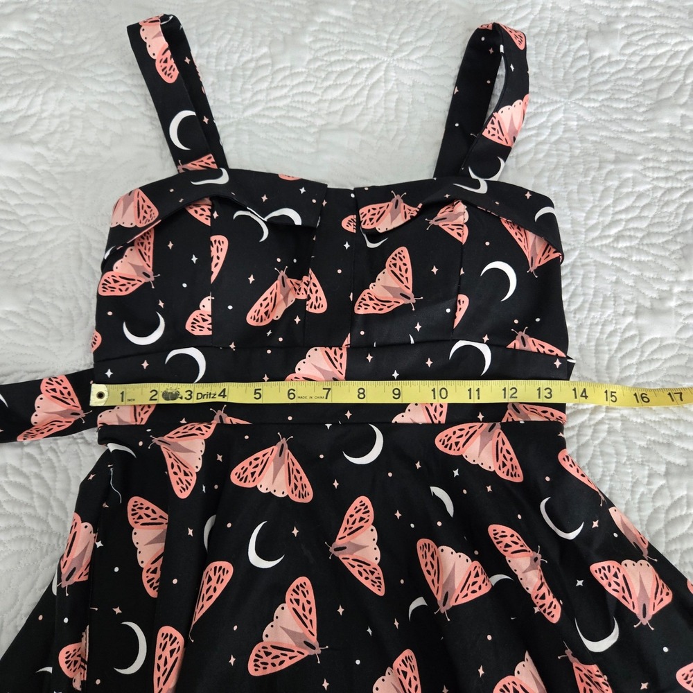 Eva Rose Black Moth Moon Celestial Fit Flare Dress Style 3785 Womens Small - Picture 6 of 8